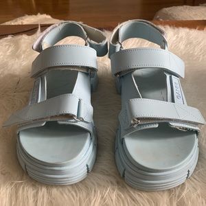 GANNI RECYCLED RUBBER VELCRO SANDALS